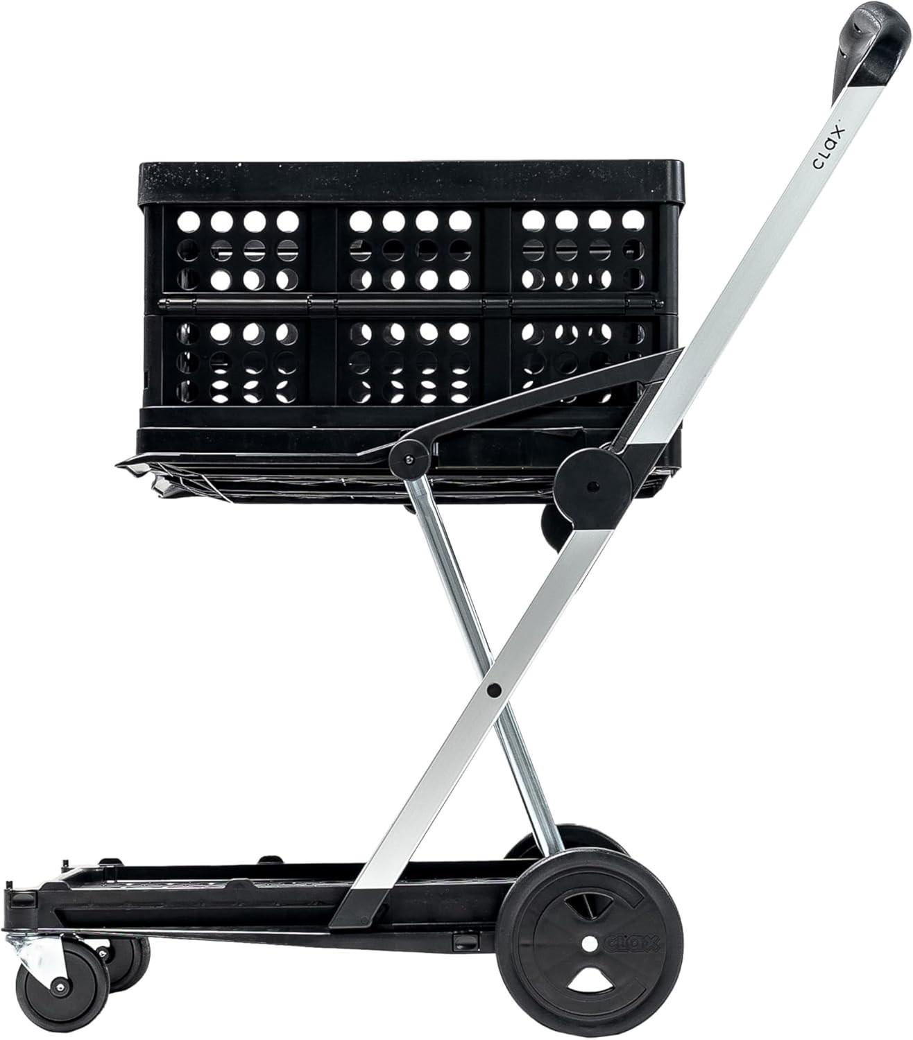 Compact Multi-Use Mobile Folding Trolley – Max 132 lbs | Black Shopping Carriage