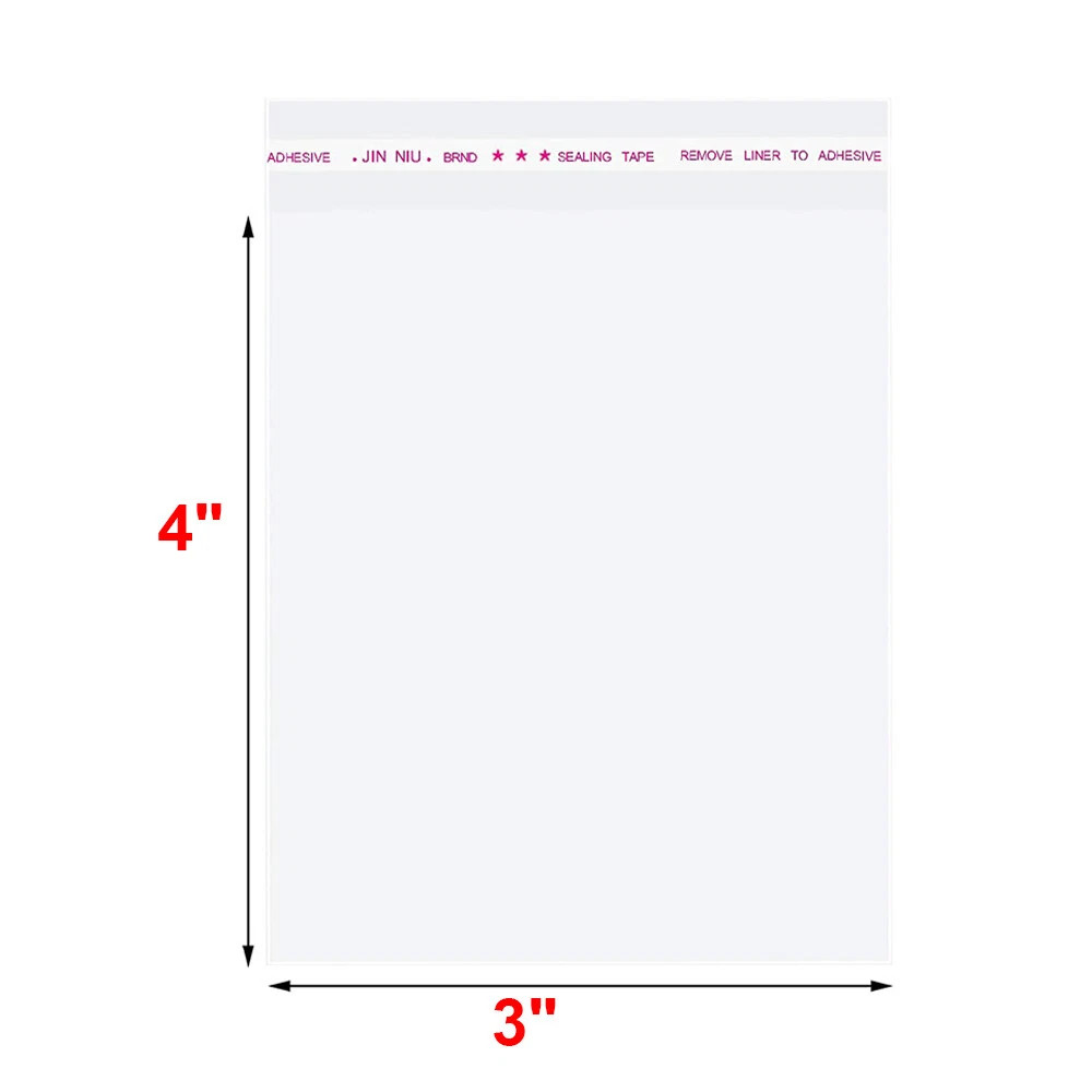 Resealable OPP Bags 1 Mil Thick – 7 Sizes, Crystal Clear Self Adhesive Poly Bags