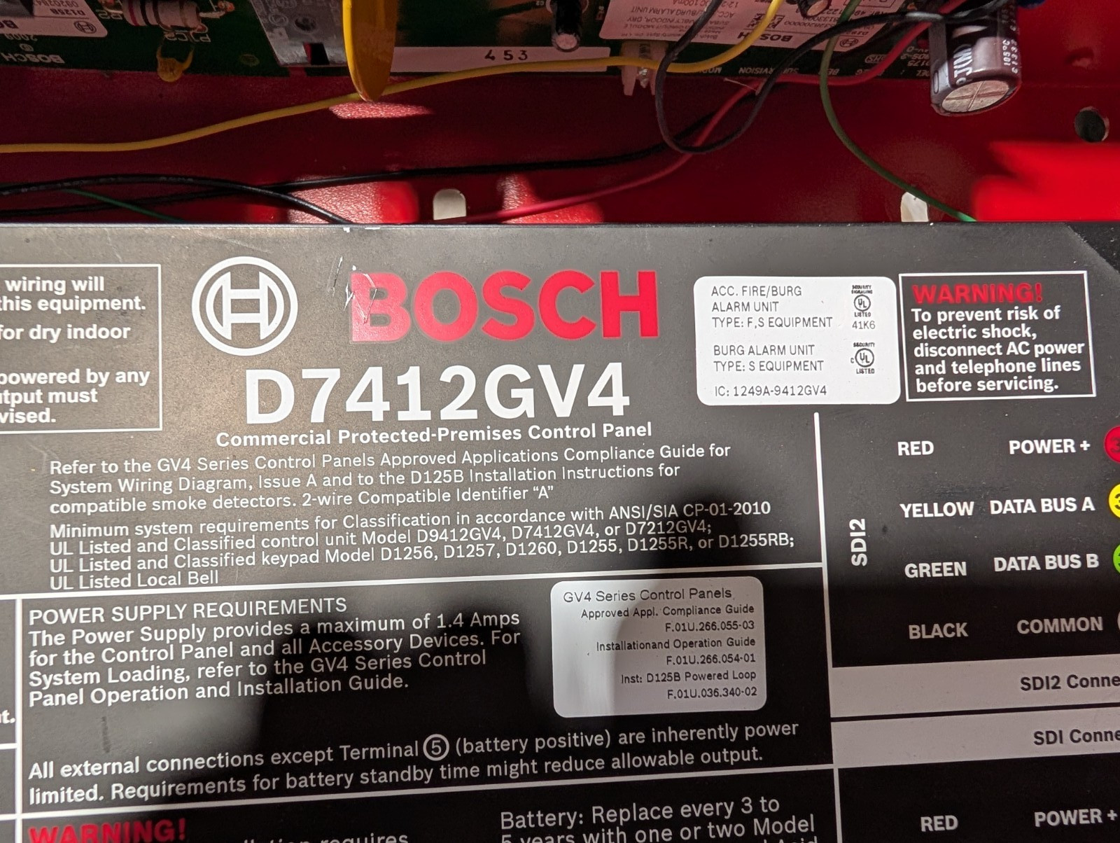 Bosch D8109 with Bosch D7412GV4+D125B+D192G+D928+Transformer