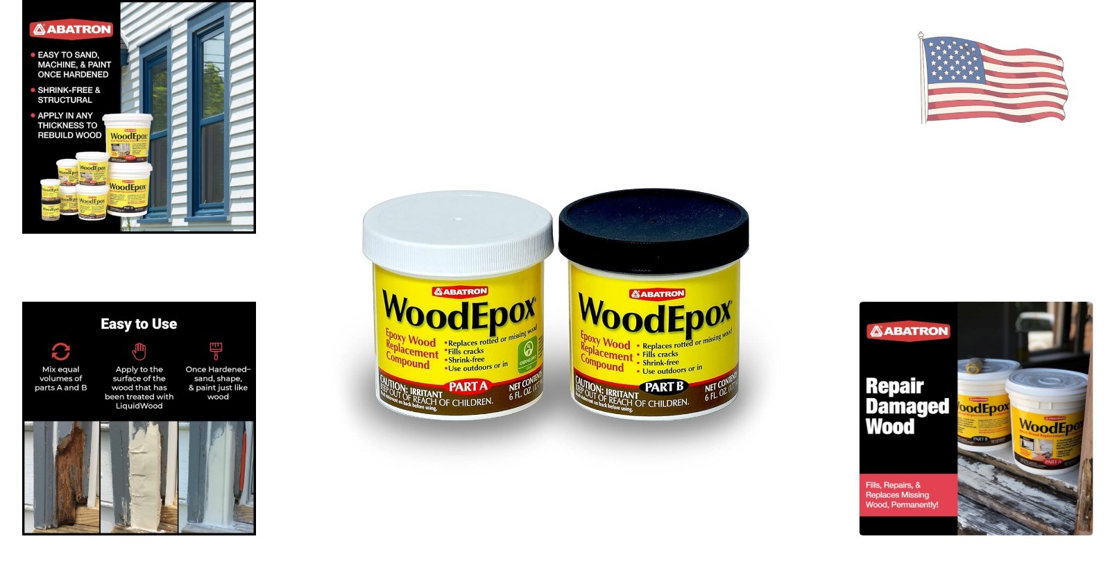 12oz WoodEpox Kit – No Shrinking, Cracking Structural Adhesive for DIY Repairs