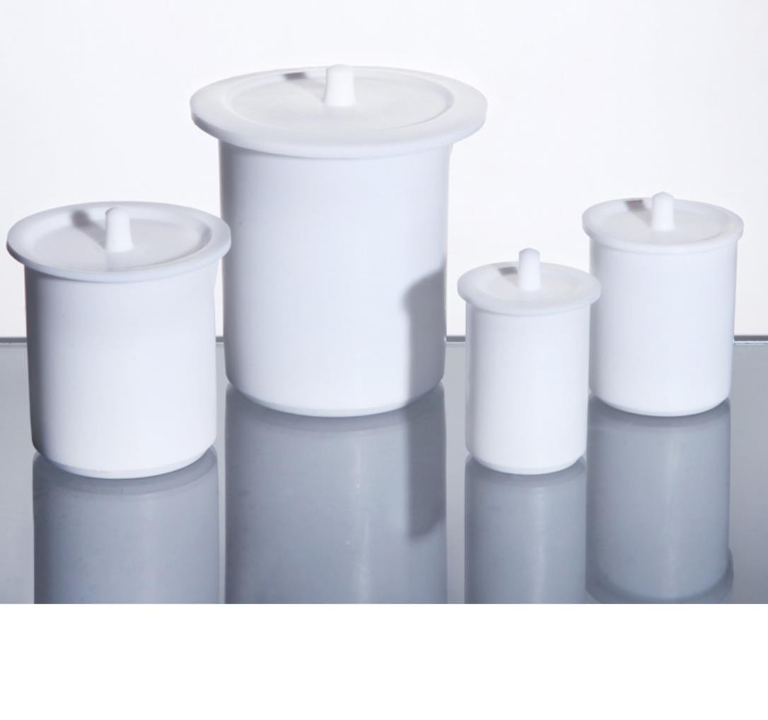 Polytetrafluoroethylene PTFE Measuring Beaker Cup Labware With Cover 30~1000ml