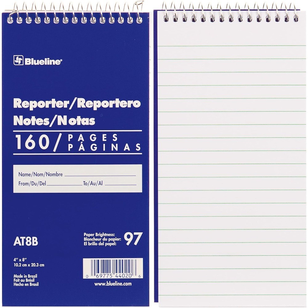Reporter Notebook 4 x 8 Inches 80 Sheets 160 Pages Writing Journal Notepad