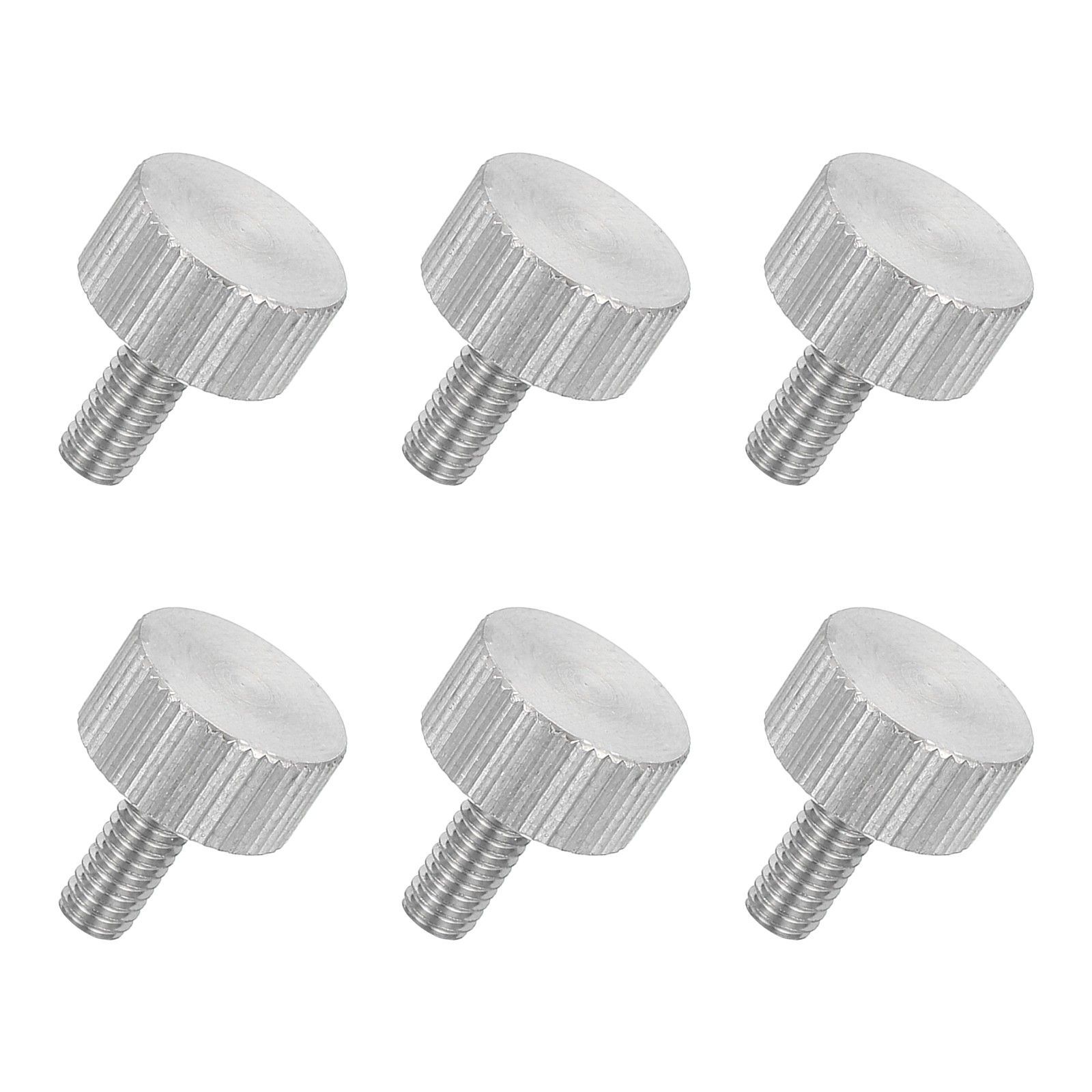 6 PCS M4 x 8mm Flat Knurled Head Thumb Screws for Industry