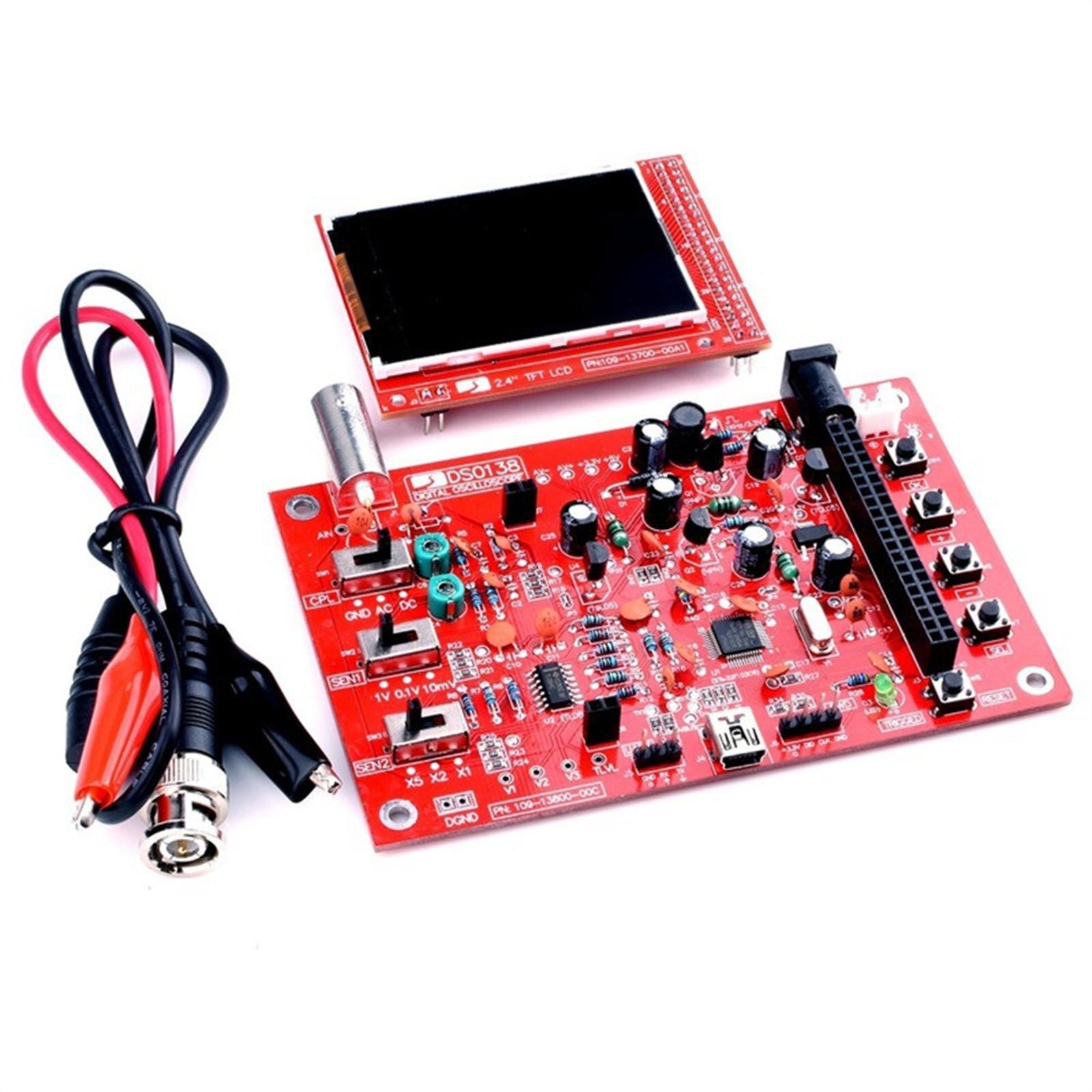 12Bit Assembled DSO138 2.4″ TFT Digital Oscilloscope DIY Module Education Kit