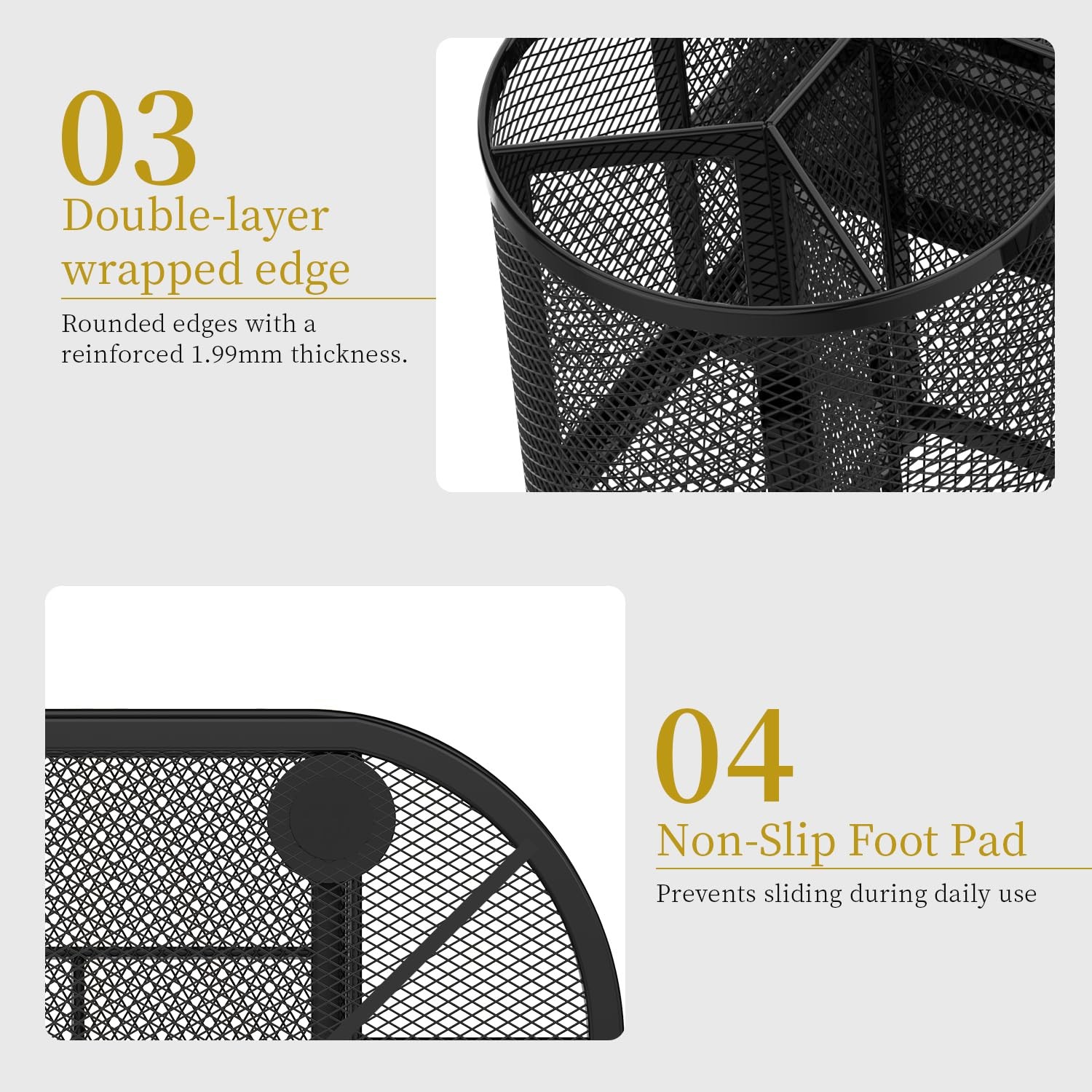 SUPEASY Mesh Desk Organizer, Organizers and Accessories, Obsidian Black
