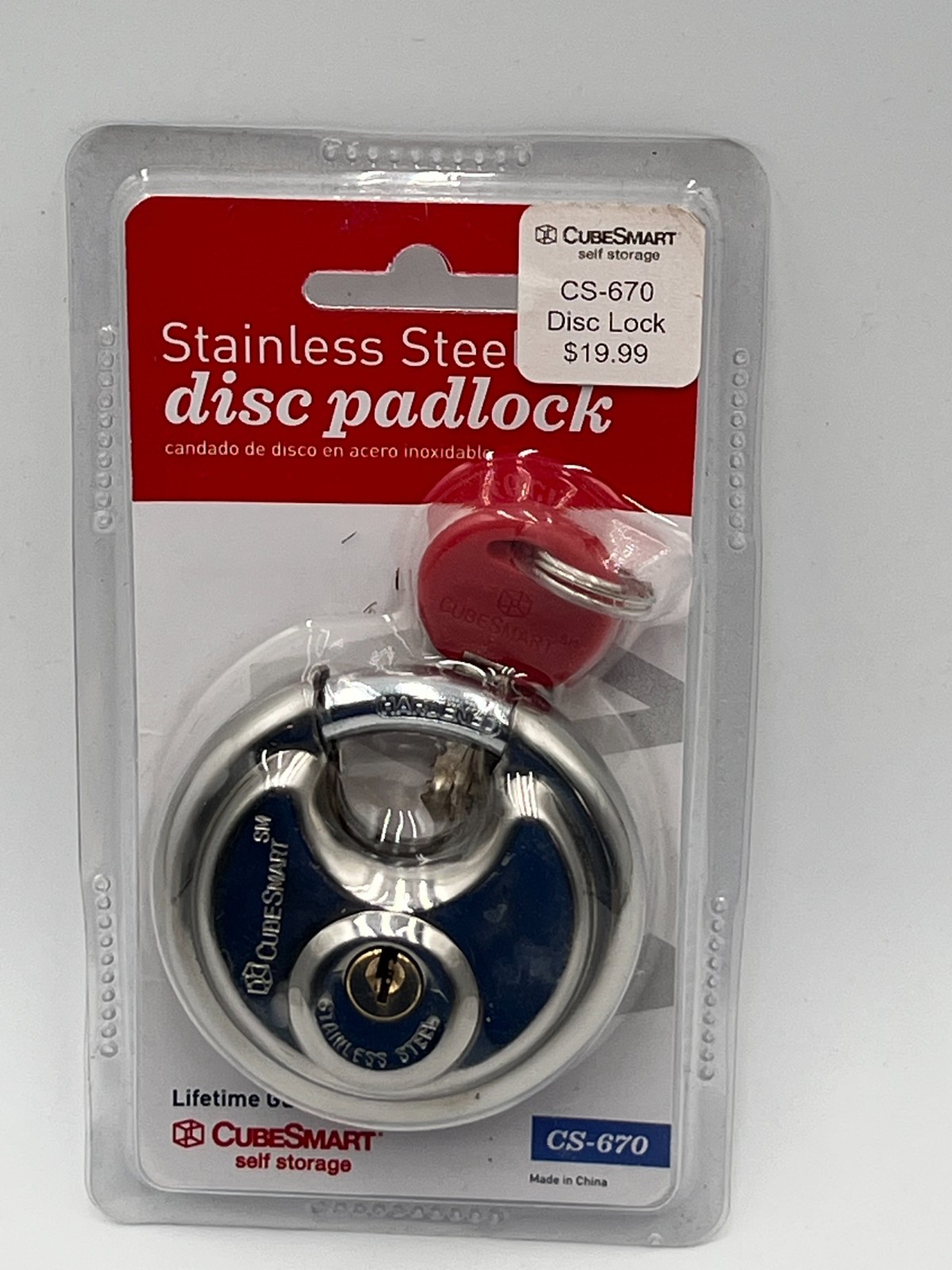 Heavy Duty Disc Padlock 2.75″ Stainless Steel Shed Gate Trailer Lock NEW