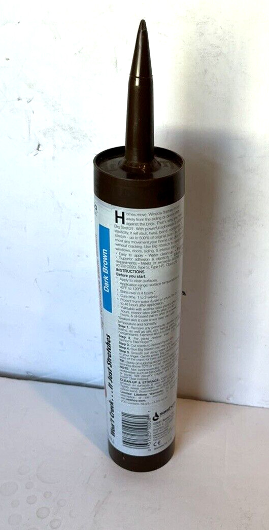 Sashco Big Stretch 10.5 OZ, Dark Brown, Acrylic Rubber Sealant