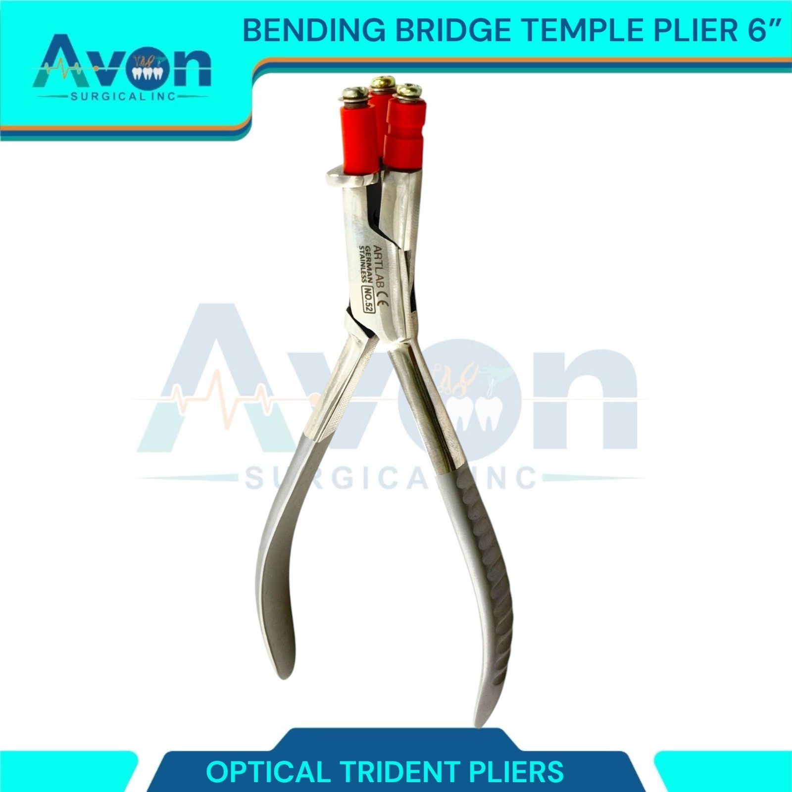 Non-Marring 3-Prong Optical Pliers 6″ – for Bending Frames, Temple, Bridge – 1pc