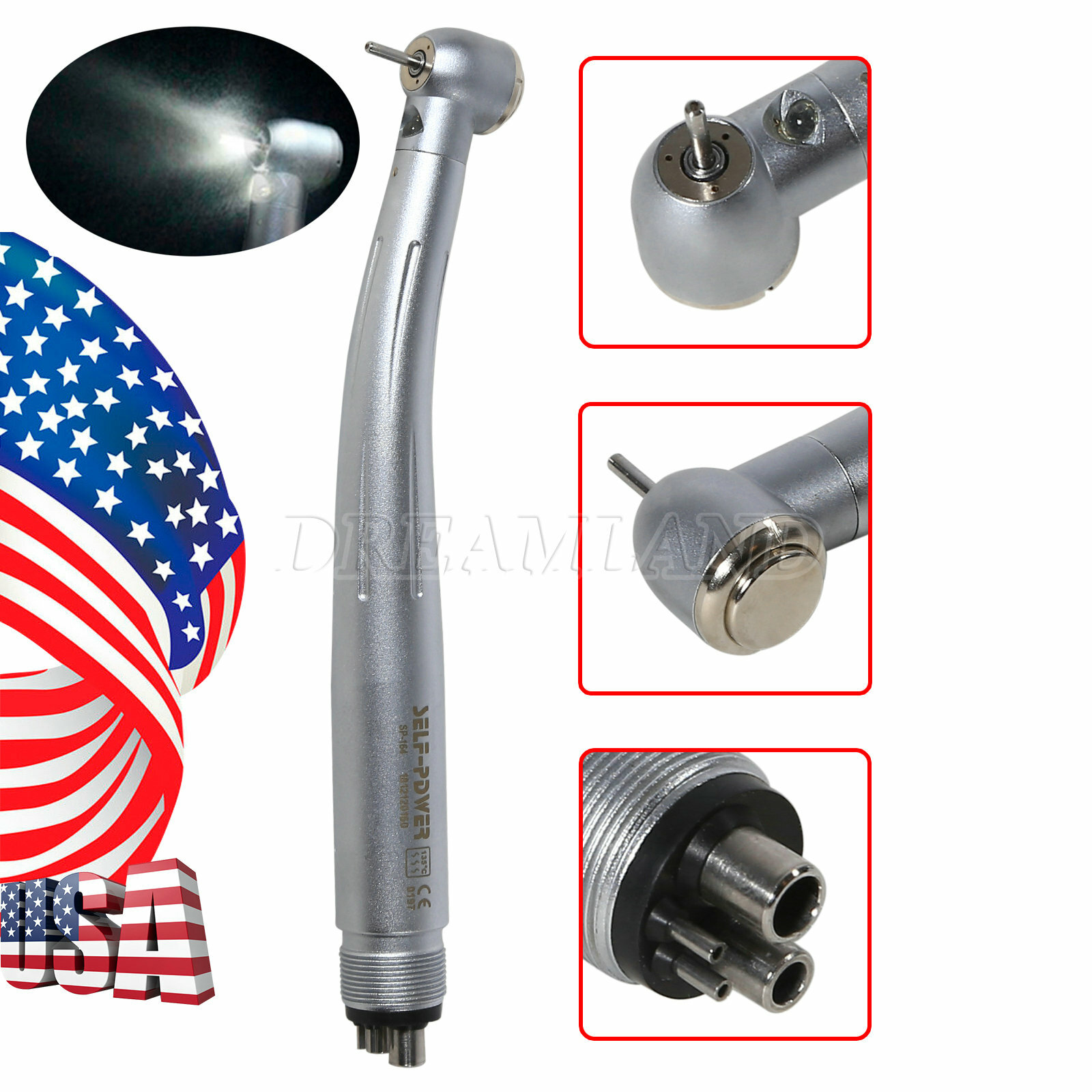 NSK Style Optic Dental E-generator LED 3 Spray High Speed handpiece Turbine 4H