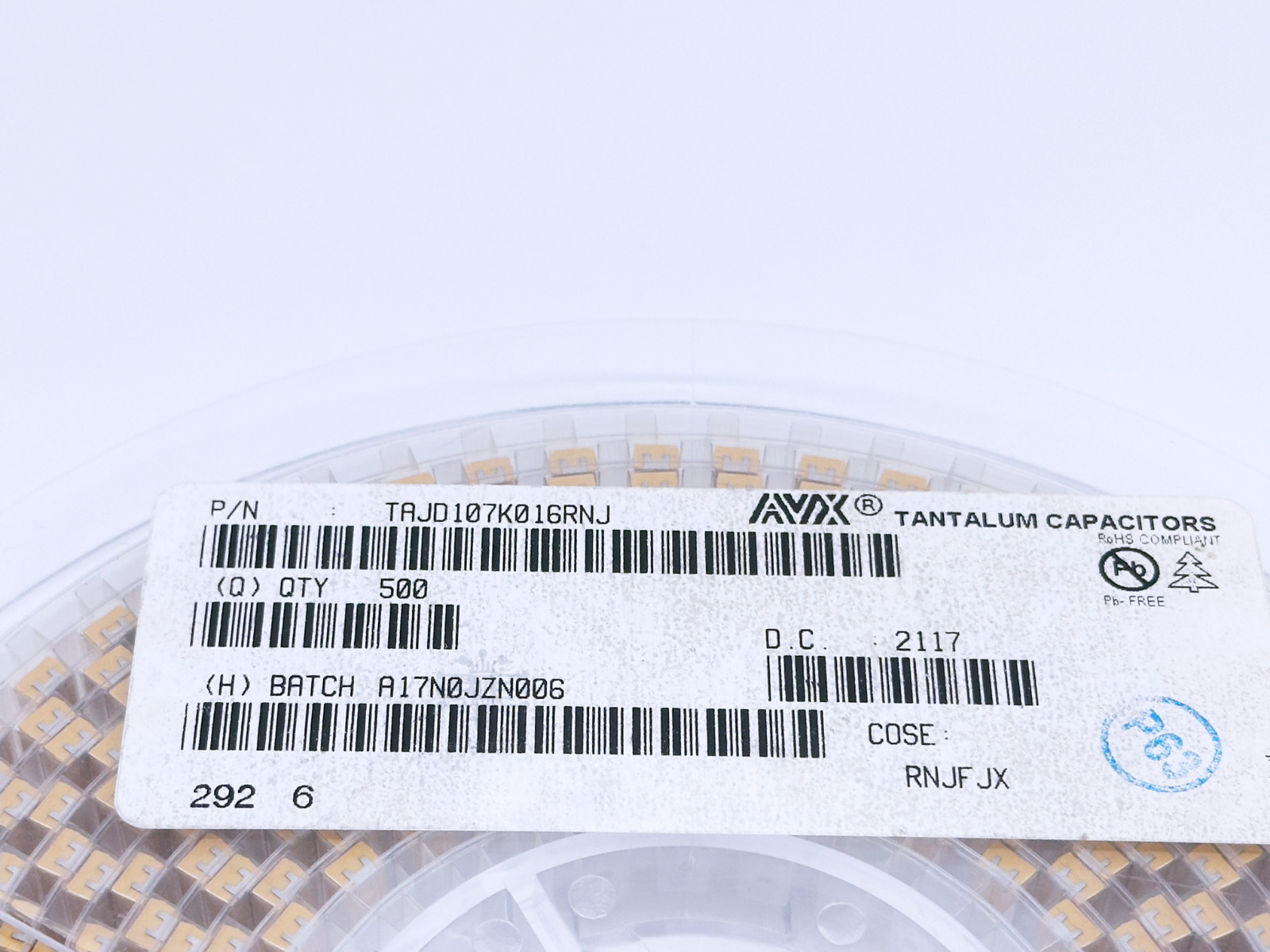 10PCS TAJD107K016RNJ AVX 100uF 10% 16V Tantalum Capacitor SMD 2917 Type D