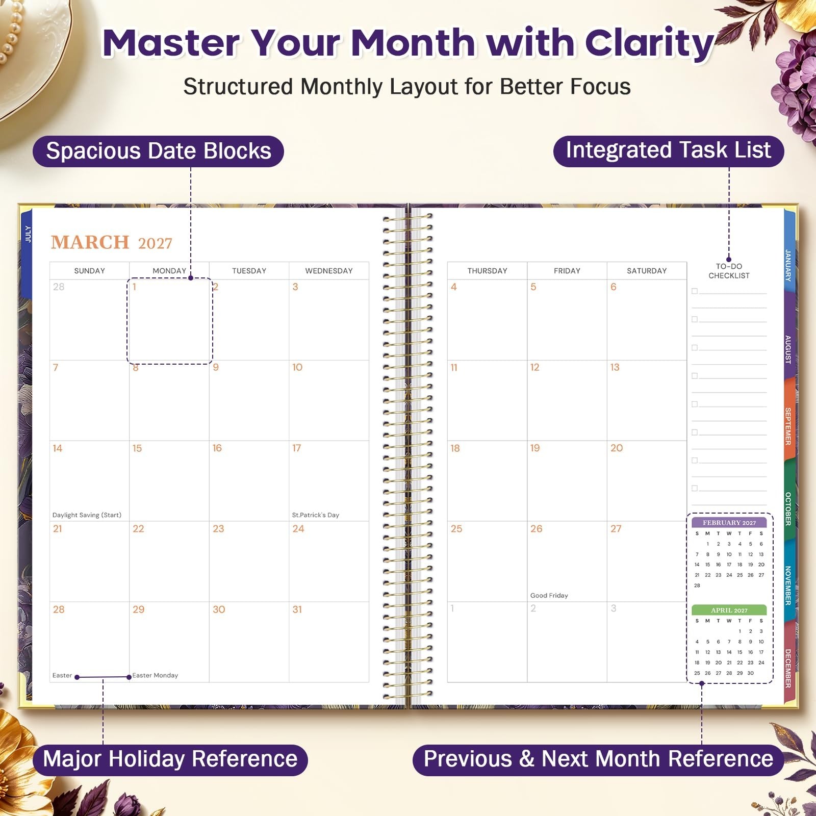 Planner 2026-2027, 8.5″ x 11″ Academic Planner Jul 2026 – Dec 2027, 18 Month …