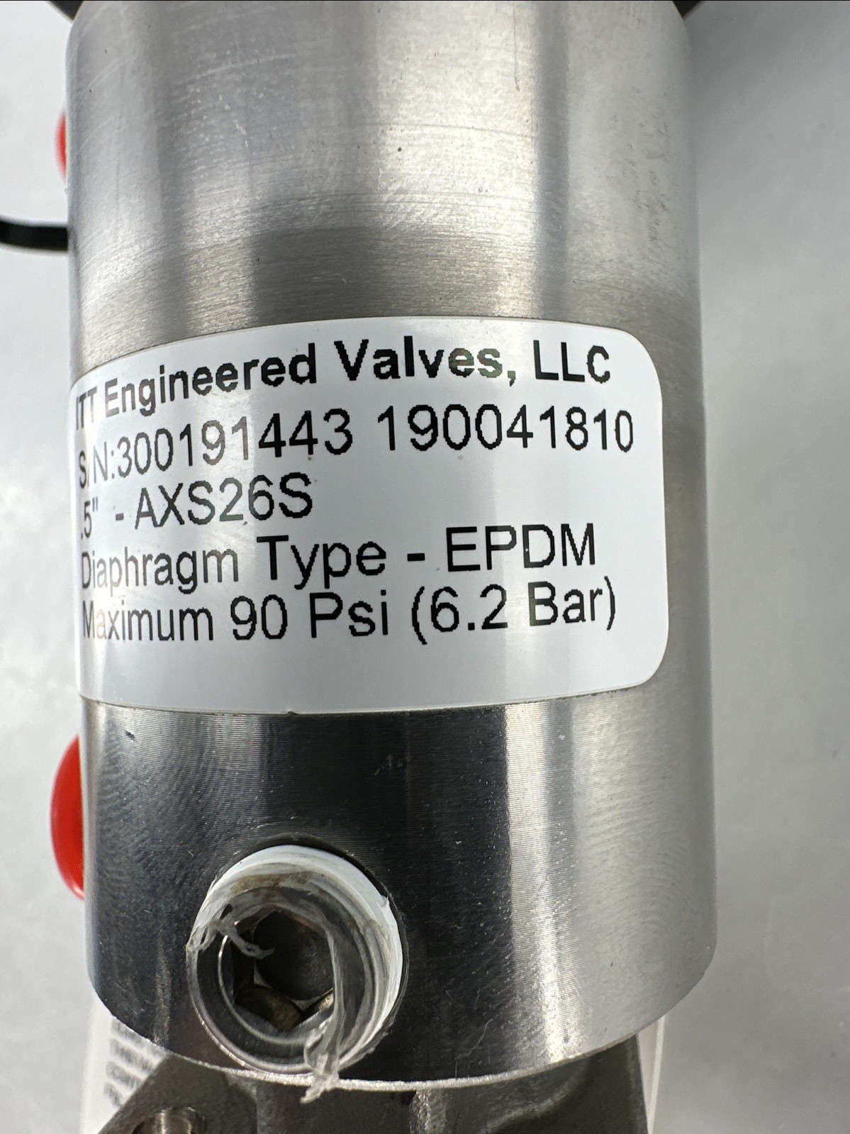 ITT Engineered Valves AXS26S .5” Diaphragm Valve EPDM 90 PSI, NOS Medical Lab