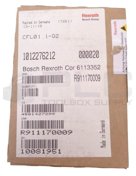 NEW BOSCH REXROTH R911170009 CONTROL UNIT COMPONENT CFL01.1-Q2