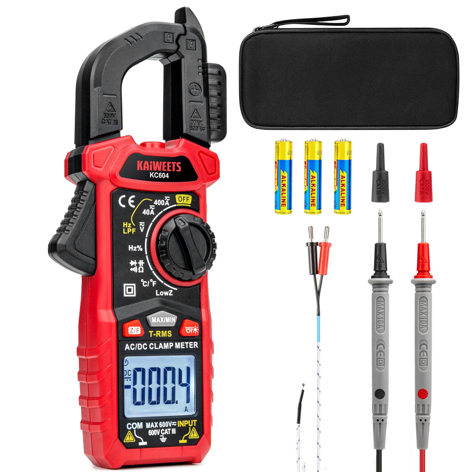 Digital Clamp Meter D-Shaped Jaw 4000 Counts AC/DC Current & Voltage NCV