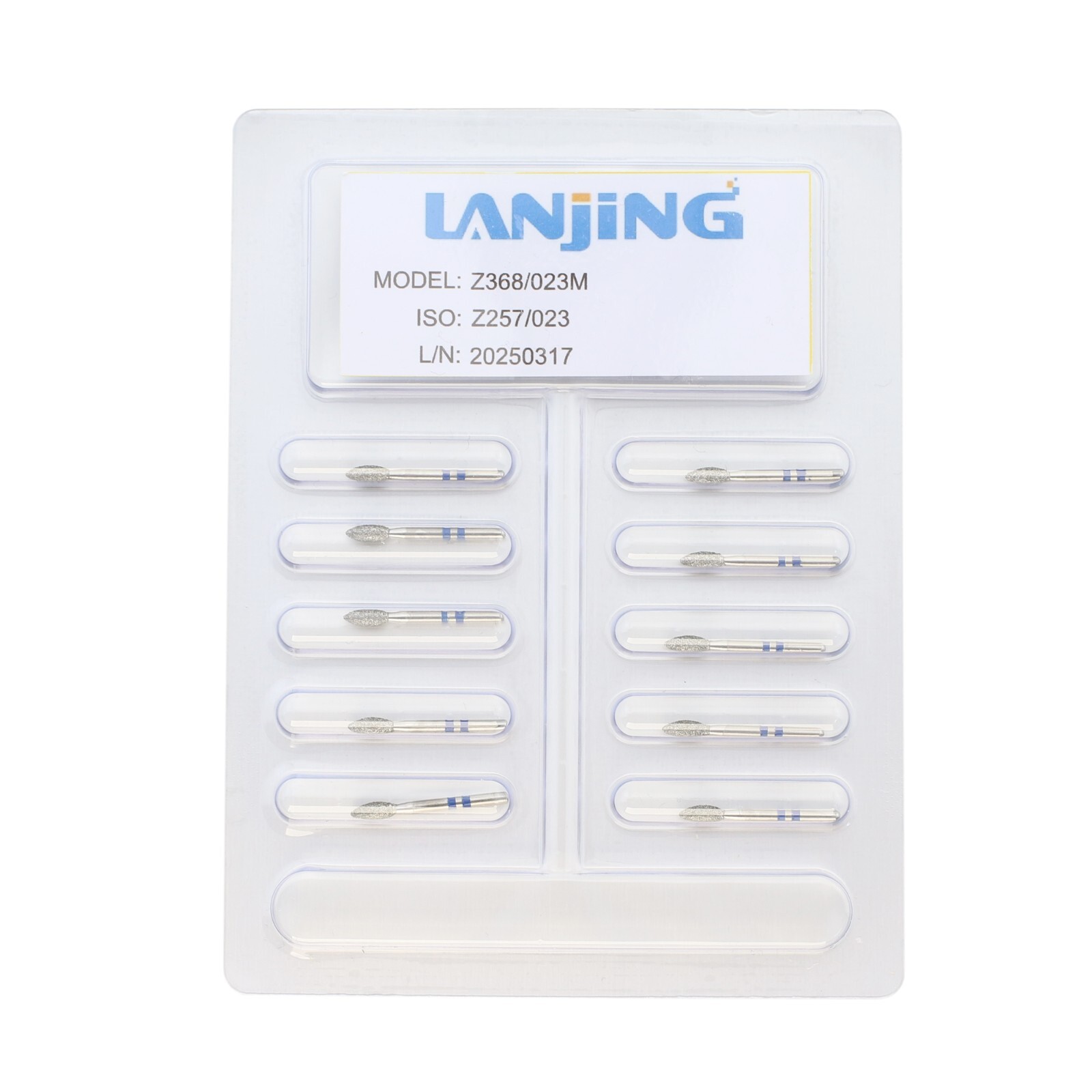 10pcs/pk Zirconia Adjustment Diamond Bur Egg Football Z368/023M FG Medium Grit