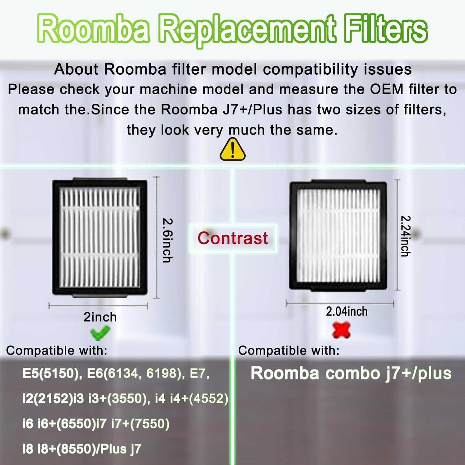 Replacement Parts for iRobot Roomba i7 i7+ i3 i3+ i4 i4+ i6 i6+ i8 i8+ Green