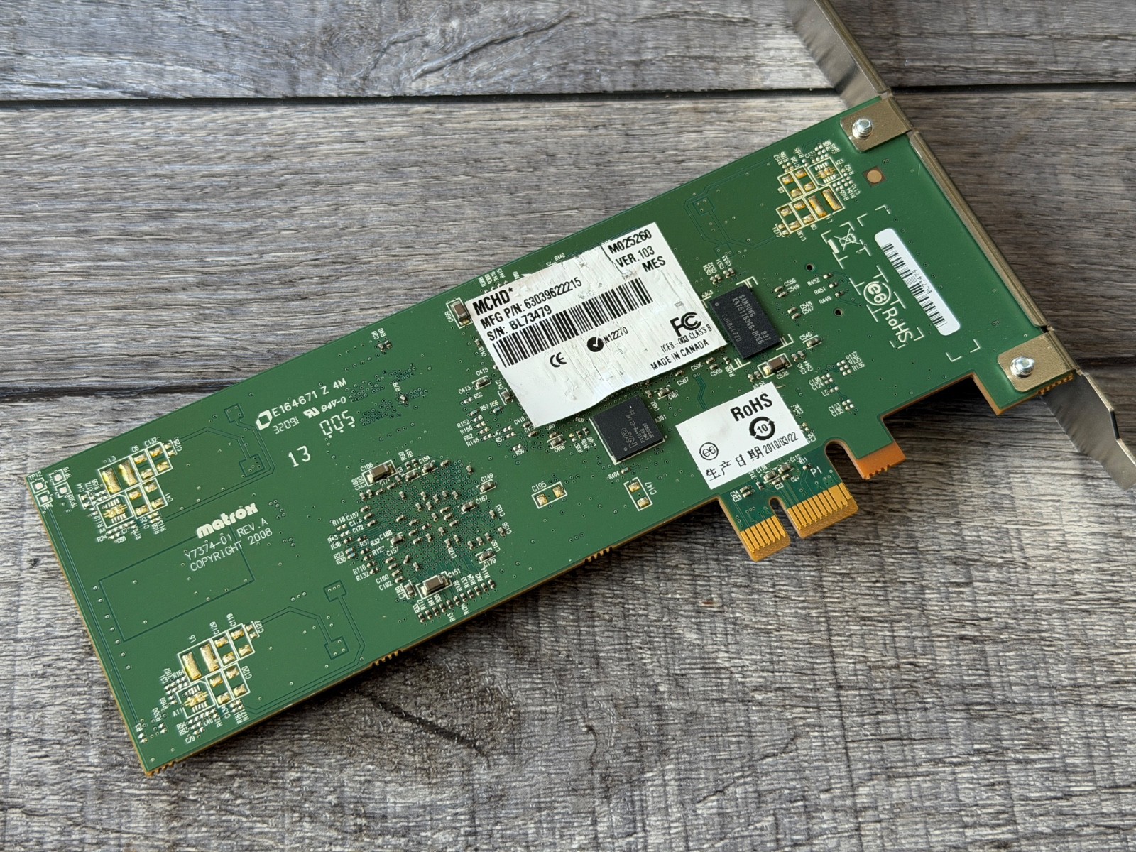 Matrox Y7374-01 REV.A Card X0PEN2/350 PCIE Card