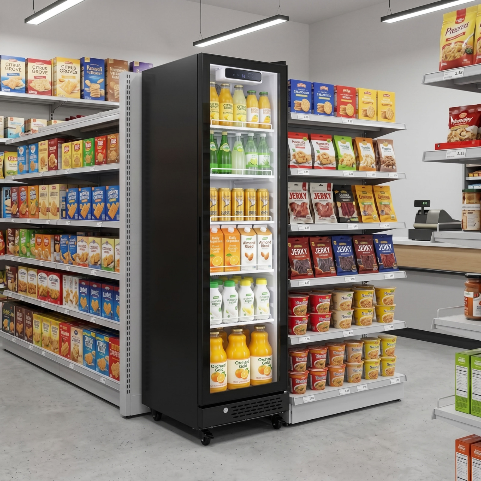 Yeego Commercial Refrigerator Display Cooler 1 Glass Door Merchandiser Fridge