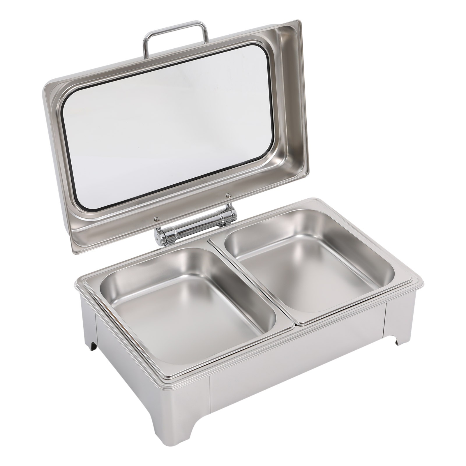 400W 9.5QT 2 Tray Stainless Steel Chafer Chafing Dish Catering Food Warmer Hotel