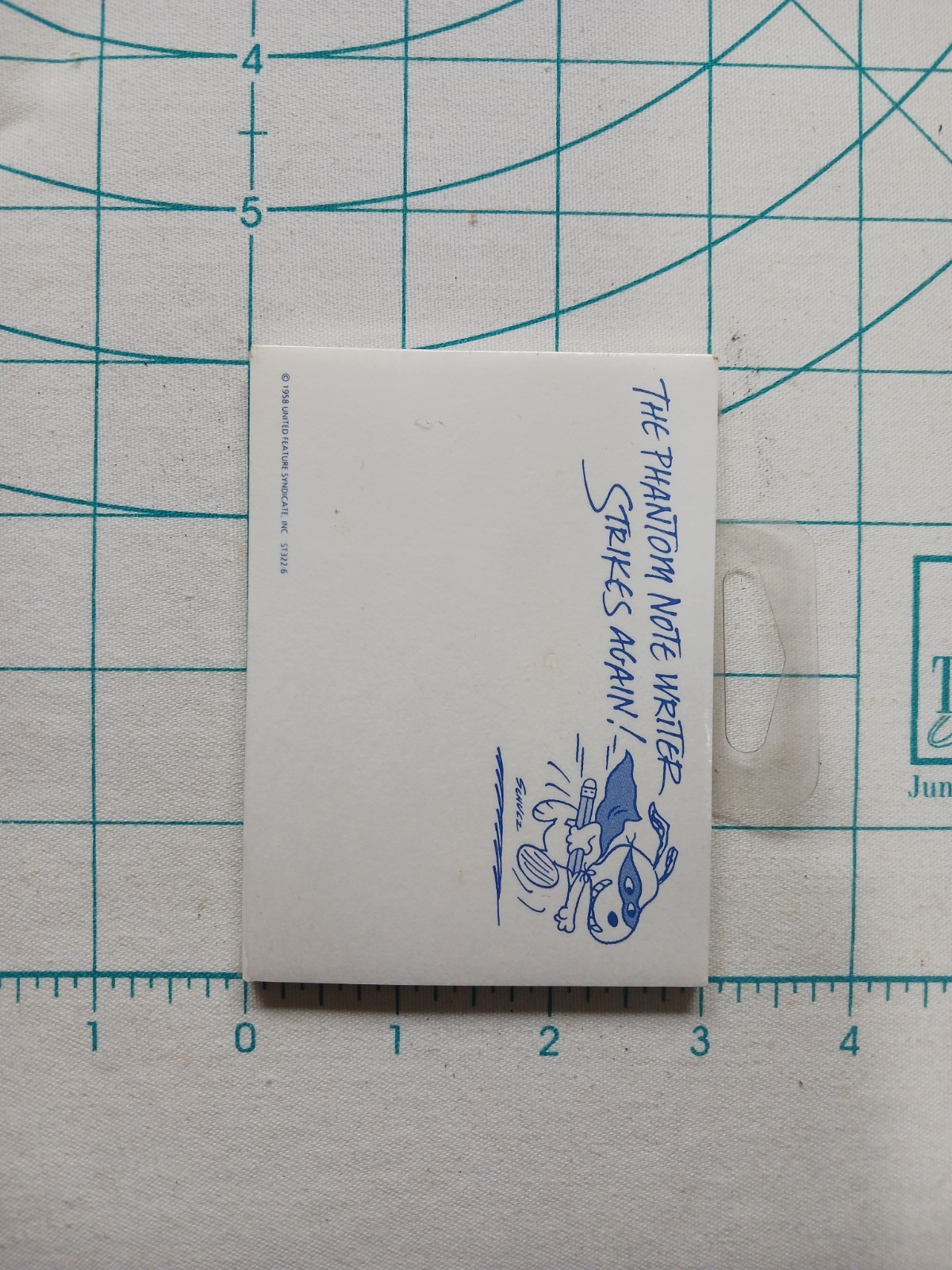 Vtg Snoopy Phantom Note Writer Strikes Again Post-It Notes Hallmark Stationary