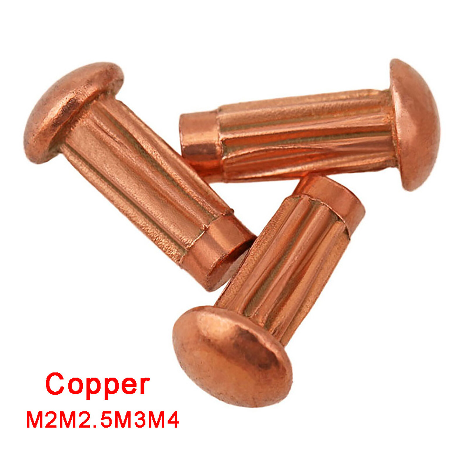 Solid Copper Round Head Rivets M2 M2.5 M3 M4 Copper Knurled Rivet Nut Insert