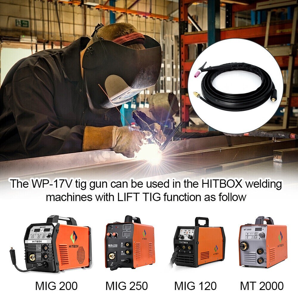 TIG Torch Welding Gun WP-17V 17V 13FT 4M TIG Lift TIG Welder Machine Adapter USA
