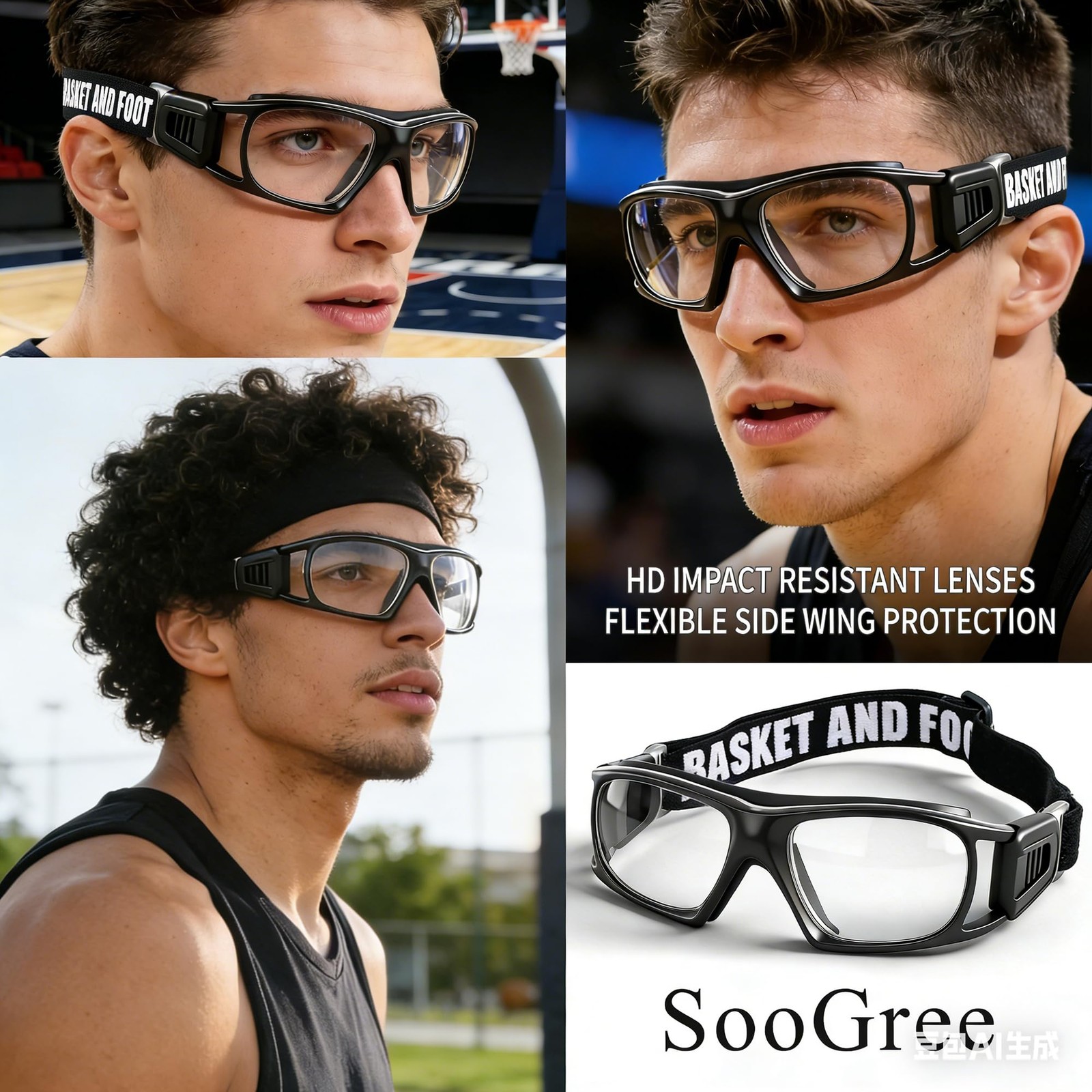 Sport Glasses Shock Collision Anti Fog for Men Women – Basketball Football
