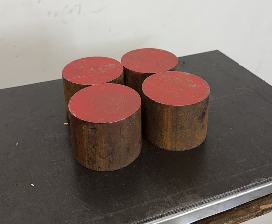 1045 Hot Rolled Steel Round Bar Rod 3.25″ Diameter x 2.50″ Length (4 PC LOT)