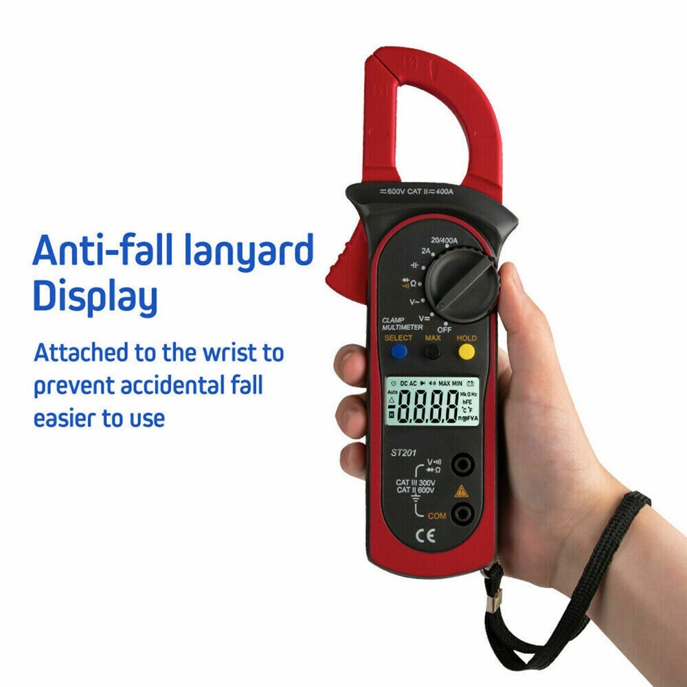 Digital Multimeter Tester AC Volt Ohm Amp Clamp Meter Auto Range LCD Handheld