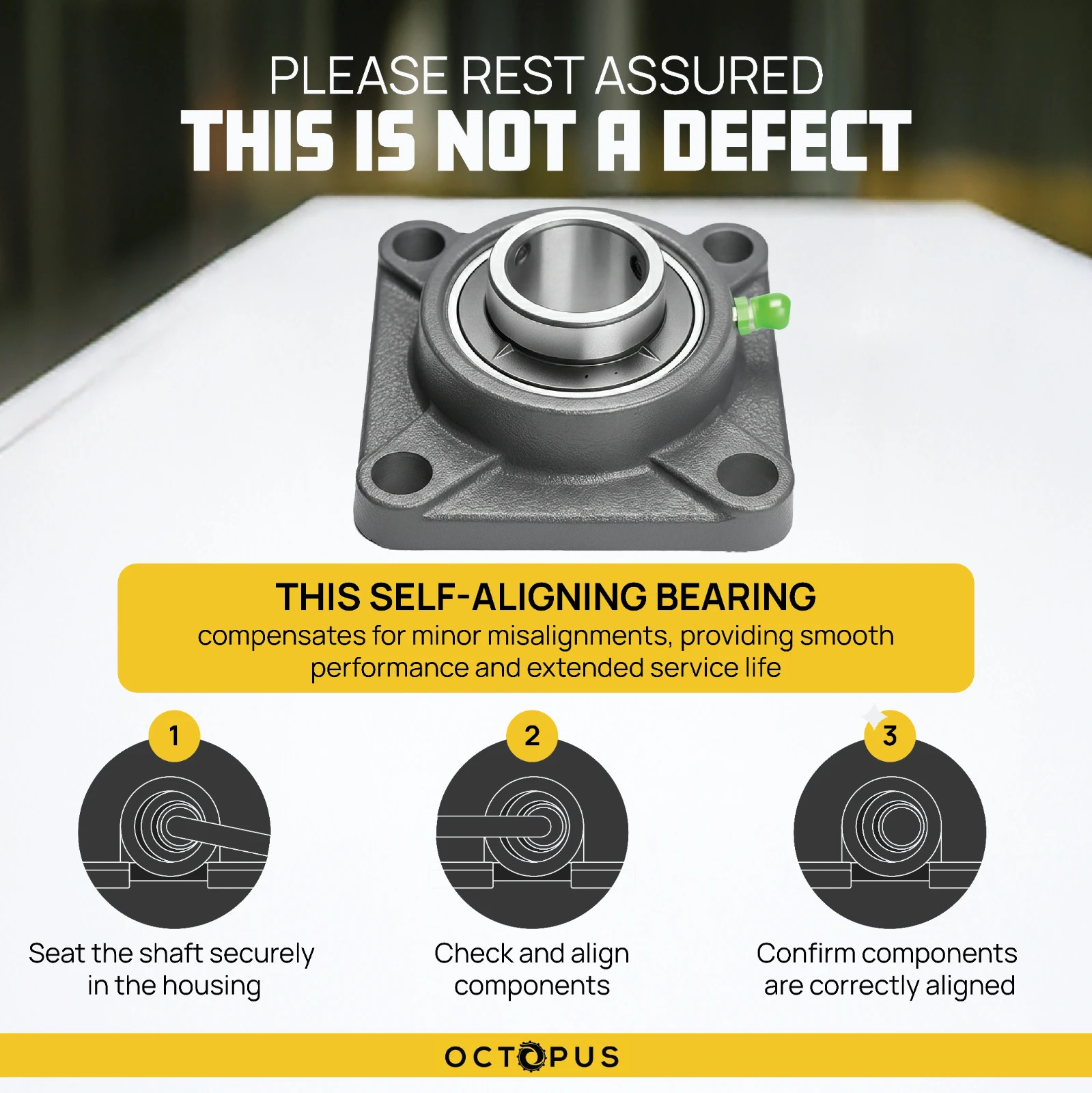 UCF208-24 Flange Bearing 1-1/2″ Bore 4-Bolt Self-Aligning 2PCS