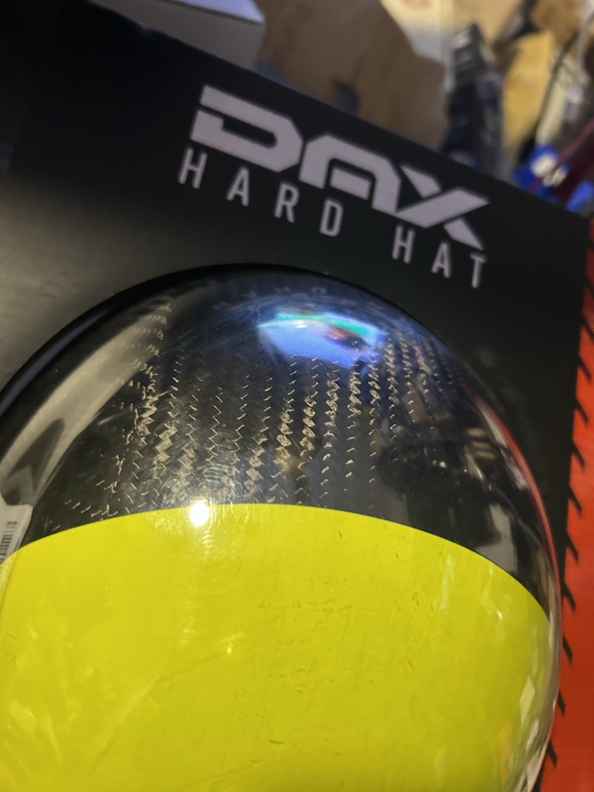 NEW Lift Safety HDF50C19HC DAX Carbon Fiber Full Brim 50-50 Yellow & Black Hat