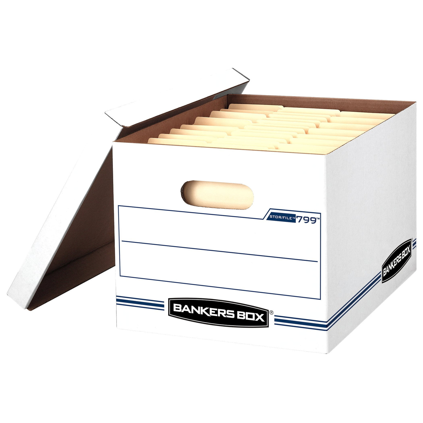 Letter/Legal File Storage Box with Lids, 10 Pack, White Corrugate Cardboard