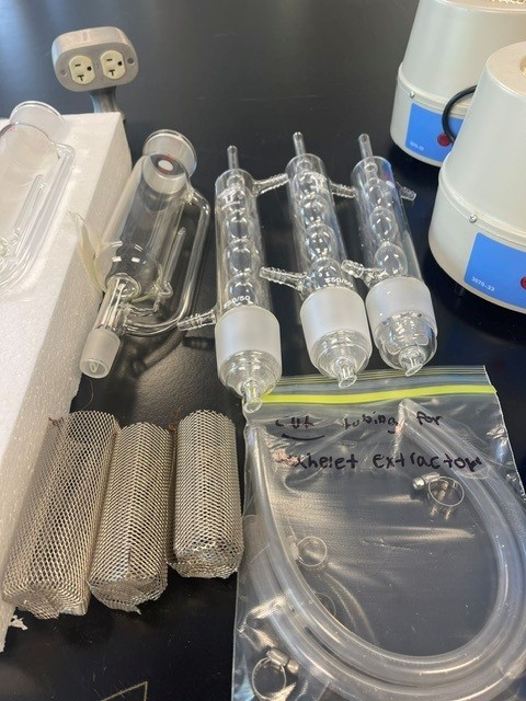 Soxhlet Extraction System Set Glassware Condenser Flask (500mL) & Heating Bath