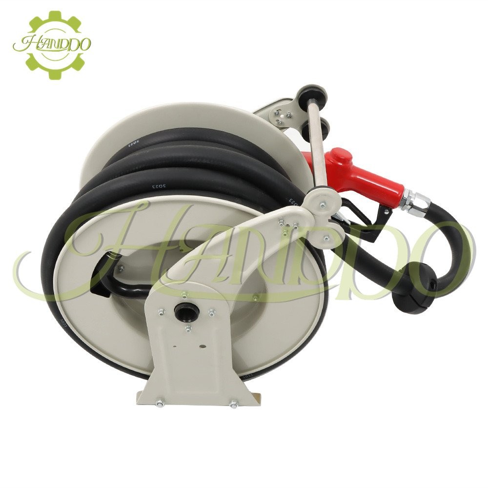 1″ × 50FT Diesel Hose Reel Fuel Hose Reel with Fueling Nozzle Retractable 300PSI