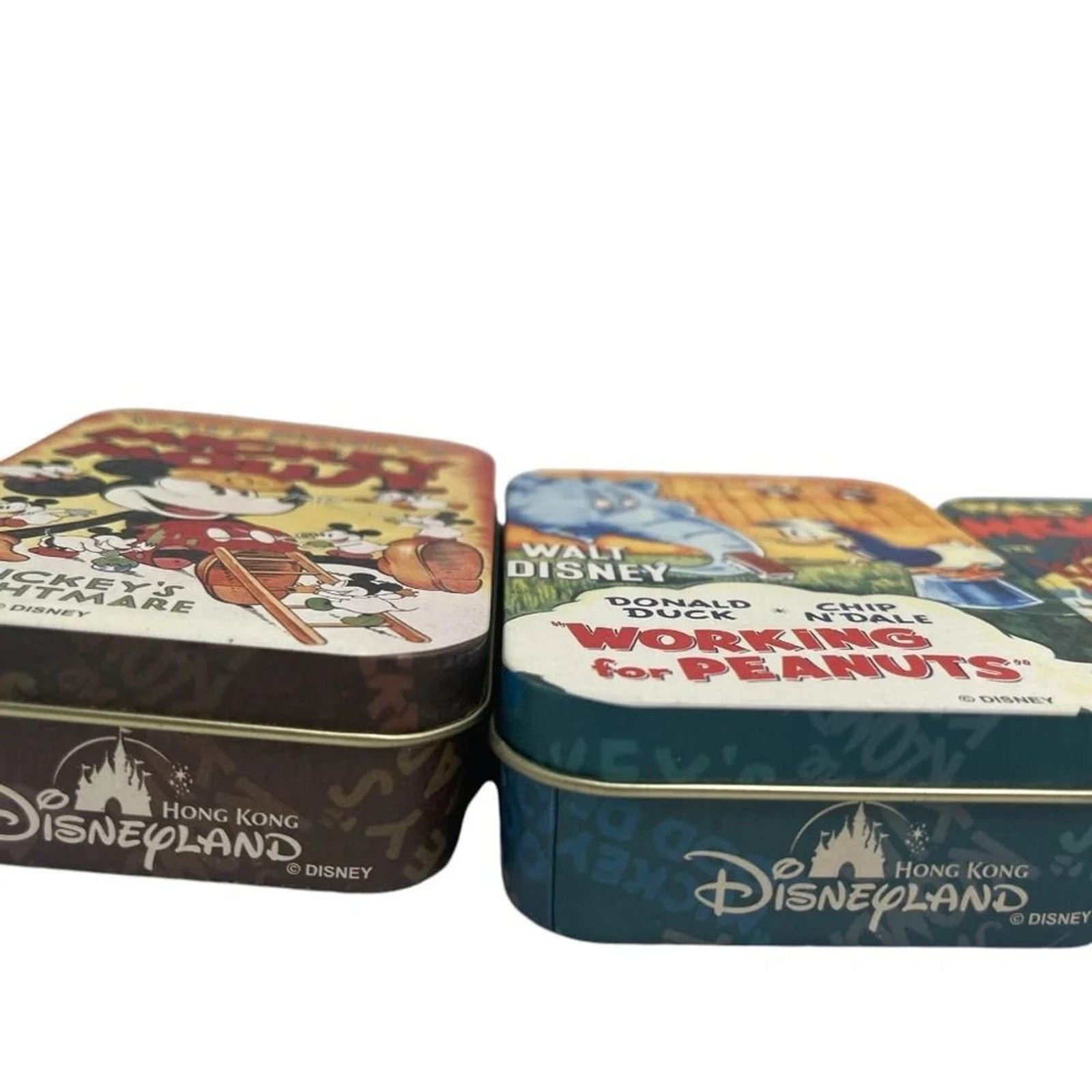 Disneyland Hong Kong Limited Edition Tin Can Set Of 4 Mickey Mouse Minnie Mouse