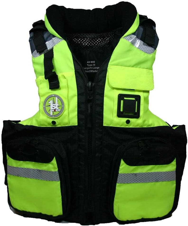 First Watch AV-800 Four Pocket Flotation Vest – Black – XXL to 3XL