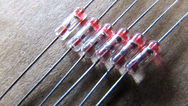 1N60 Genuine Hitachi Japan Germanium Glass Diodes HI-Quality Vintage 6pc NOS USA