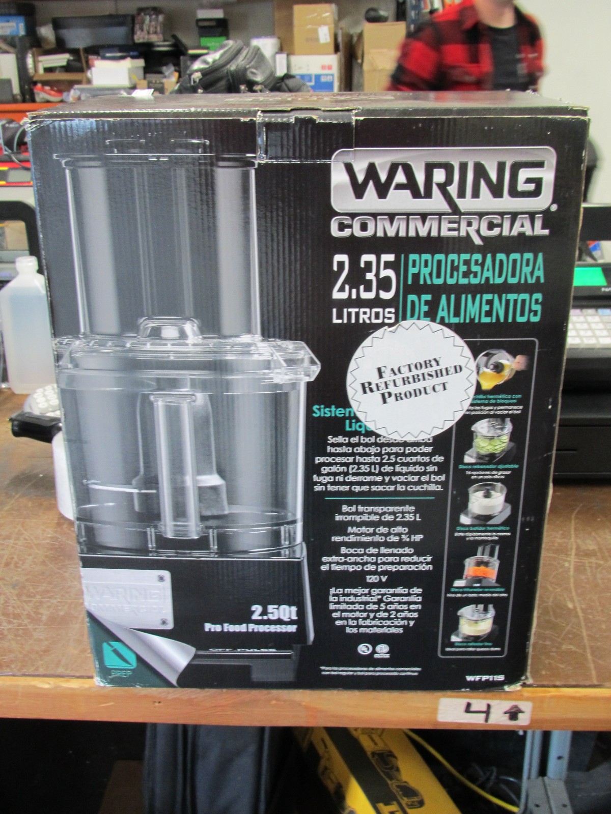 Waring Commercial WFP11S 2.5 Quart Food Processor, 3/4 HP Motor Factory Refurb