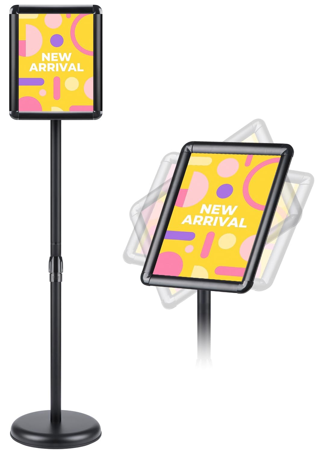 Floor Standing Sign Holder Stand, 8.5×11 Inches Stand Up Sign Holder with 360…
