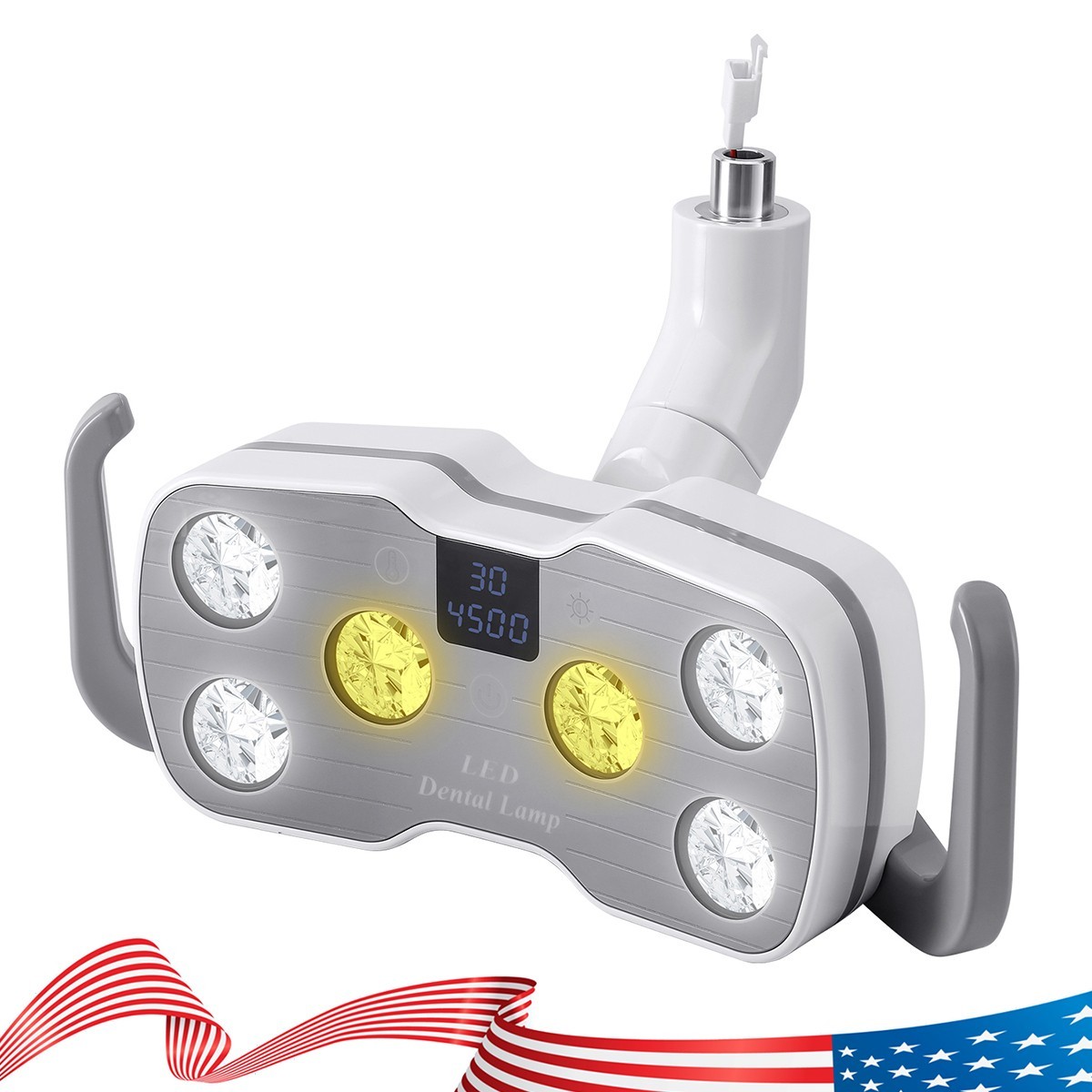 Dental Chair LED Oral Light Dual-Color LCD Display (2 Yellow + 4 White) Sensor