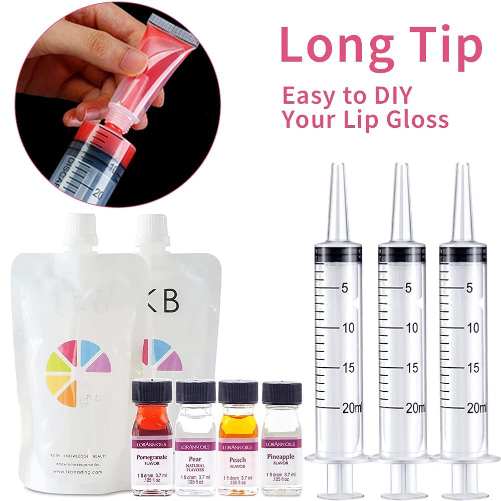 4 Pack Large Syringes for Liquid, 20Ml & 60Ml Plastic Syringe for Measuring, Lip