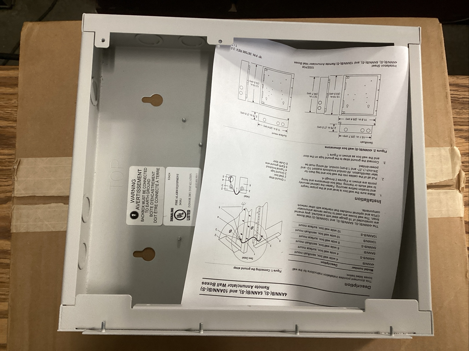 Edwards 4ANN/B-S Remote Annunciation Wall Box, 4 Module, Surface Mount 🟠