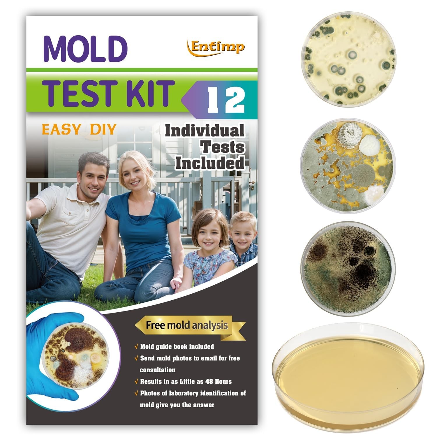 Mold Test Kit for Home Within 12 Individual Tests,DIY Detector at Home,…