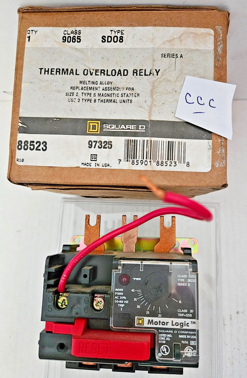 SQUARE D 9065 SDO8 Thermal Overload Relay
