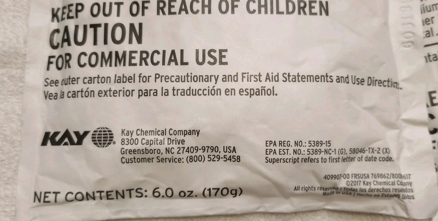 Lot of 20 (6 oz Each ) Packet Kay 5 Sanitizer/Cleaner For Commercial Use KAY 5