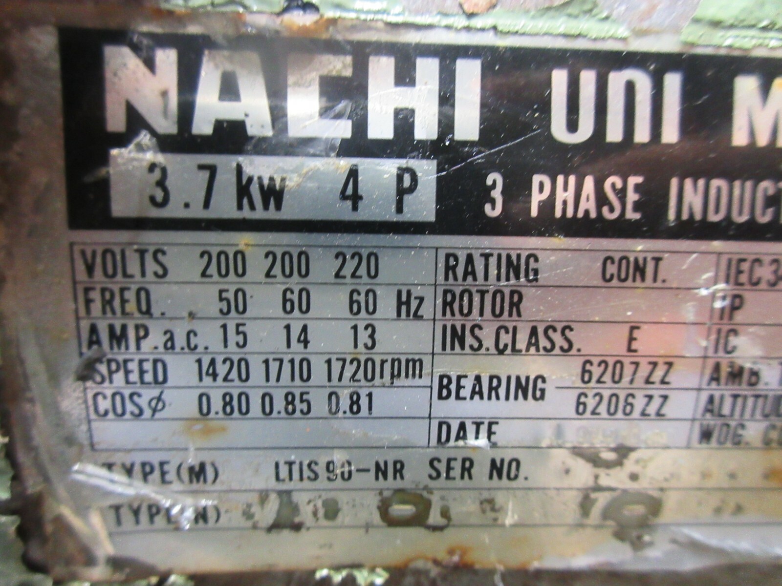 SPECIAL NACHI LTIS90-NR MOTOR VDC-1B-2A3-U-20 UVC-1A-A3-3.7-4-1204K OKUMA EACH 1