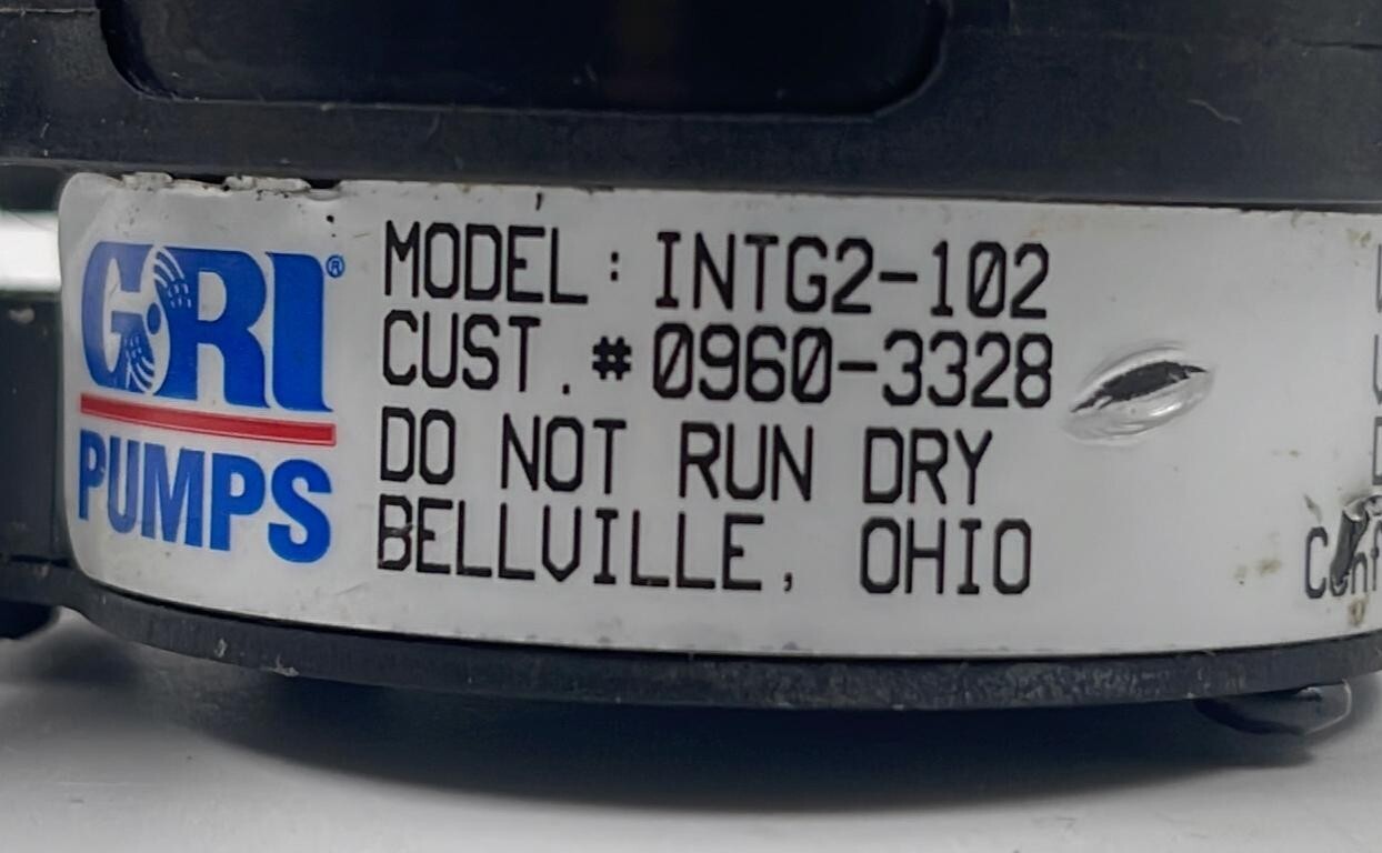 GORMAN RUPP GRI PUMPS INTG2-102 60-W 9-27 VOLTS