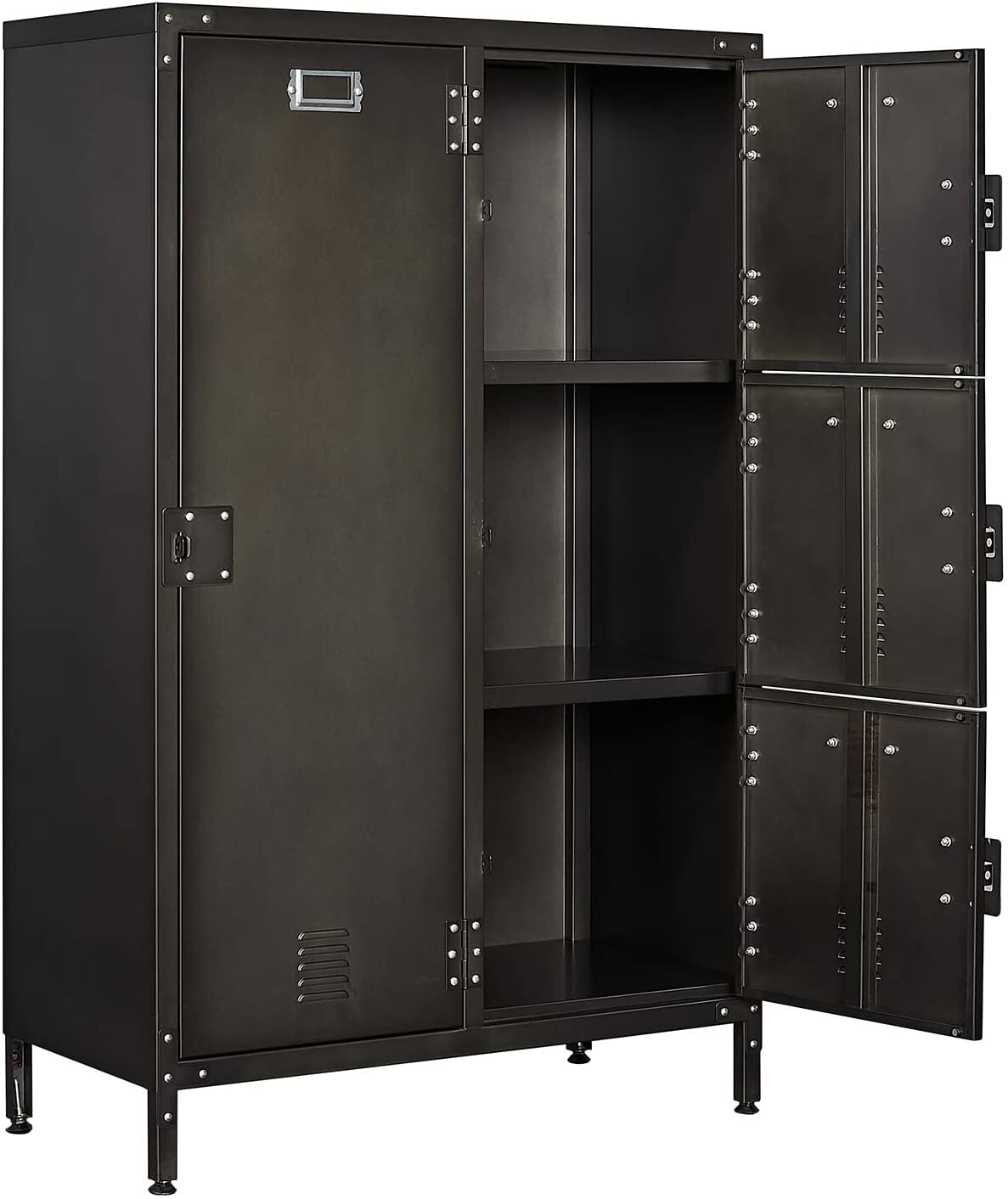 Metal Storage Cabinet Retro Style for Club Home Storage Lockers with 3/4/6 Doors