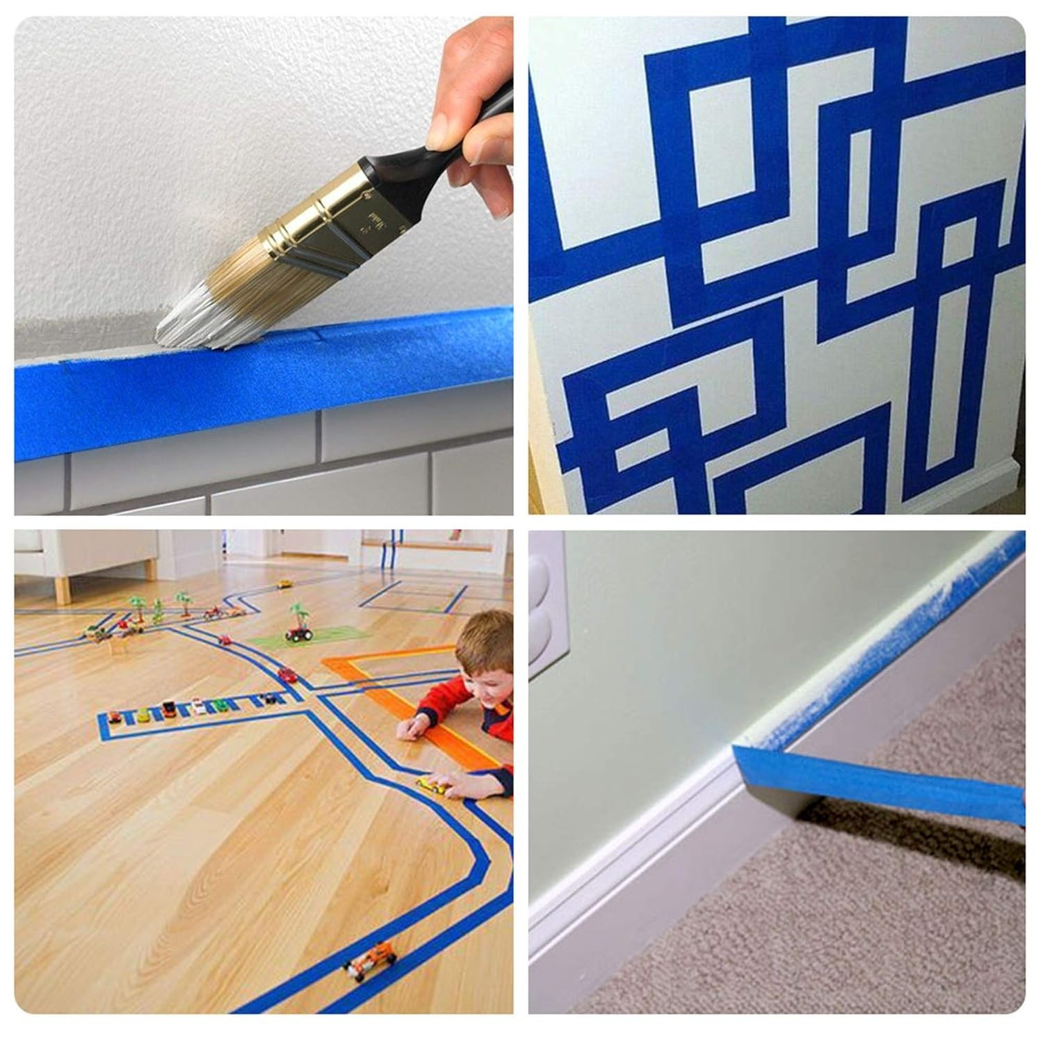 Blue Painters Tape Masking Tape Paint for Walls, UV Anti,14 Days Clean Remove