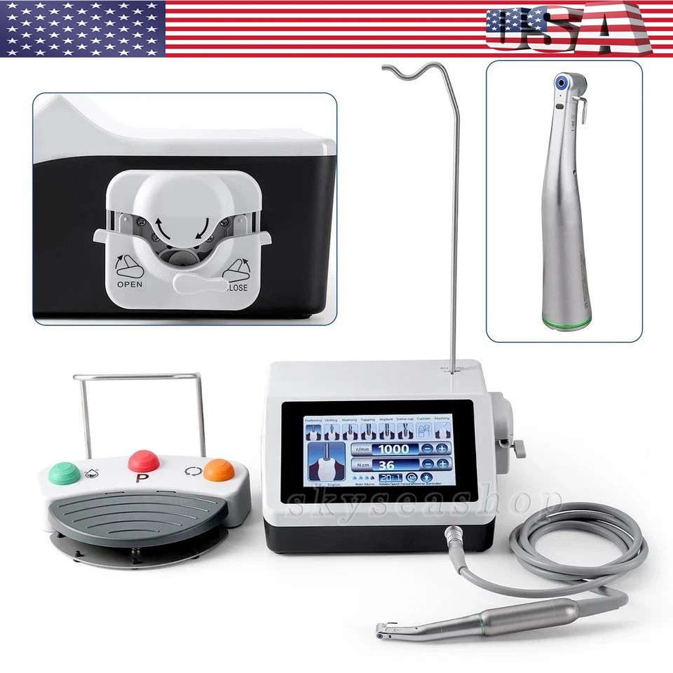 Dental Implant Surgical Brushless Motor + 20:1 LED Contra Angle Handpiece